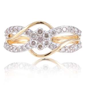 Designer Ring with Certified Diamonds in 18k Yellow Gold - LR1134P